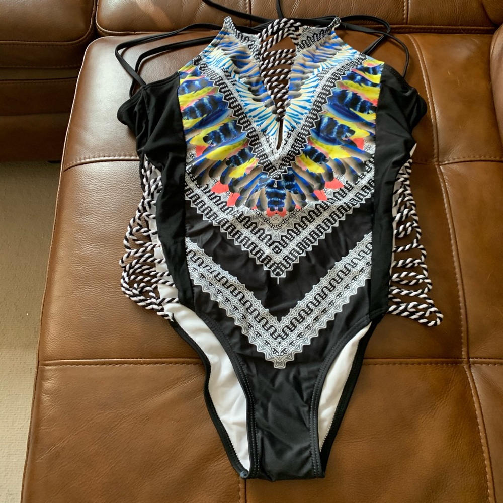 Very sexy one piece multicolor swimsuit